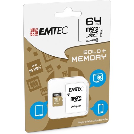 Emtec MicroSD Card 64GB SDXC CL10